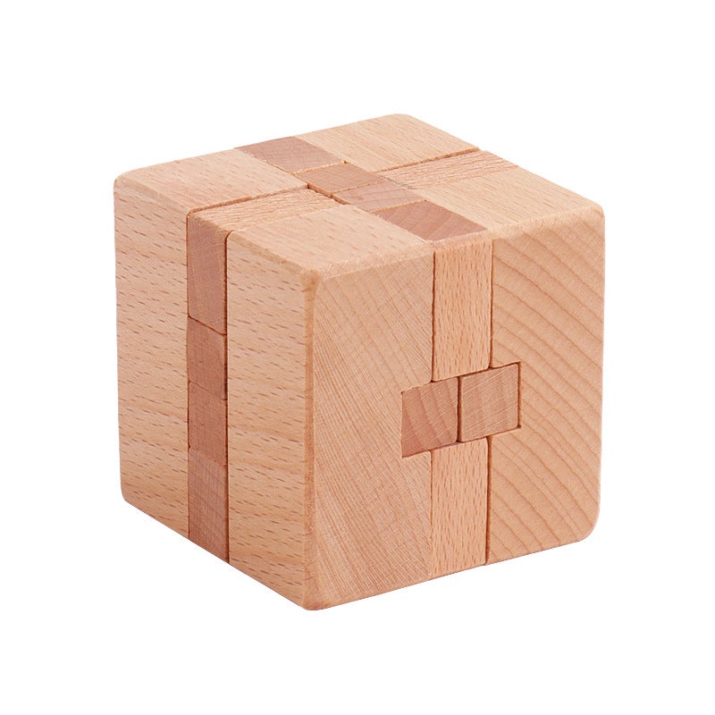 Children'S Educational Gifts Mortise And Tenon Kongming Lock Luban Lock Full Set Of Wooden Year-Old Suit Gift Toys Nostalgic - Image 1